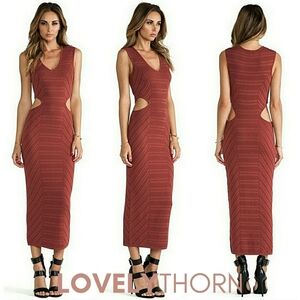 TORN // ltd ed alexa cutout midi maxi textured knit dress